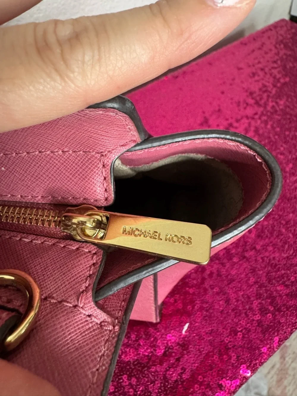 MICHAEL KORS 💖 Mauve Structured Satchel, Double Handles, Leather (8x14 inches)